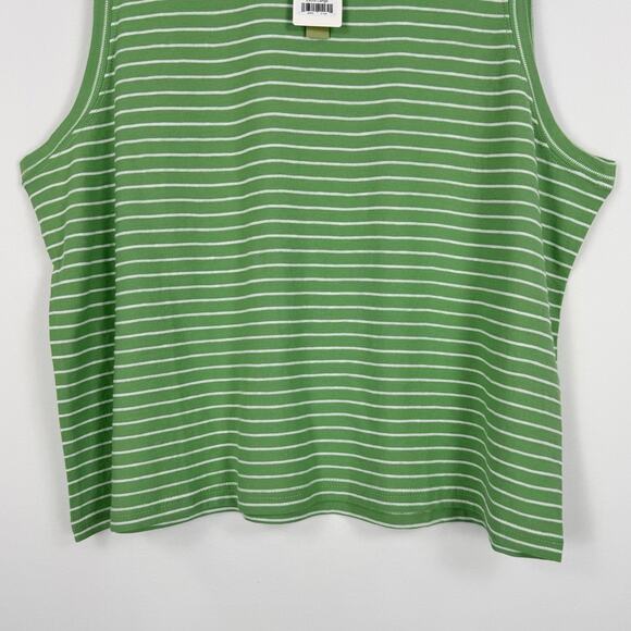 Marine Layer Tank Womens XL Green Lydia Textured Stripe Top Jade Sheen - Picture 4 of 11